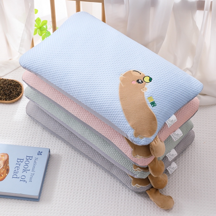 91家纺网 家纺一手货源 找家纺 （总）仁宇枕业 2026新款儿童枕头冰豆豆凉豆豆婴幼儿卡通卡皮荞麦枕芯芯棉花芯乳胶枕头枕芯