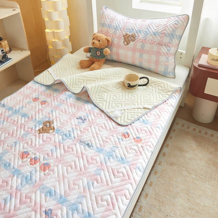 舒居家纺 2026新款学生床全棉软床垫床盖 生日熊