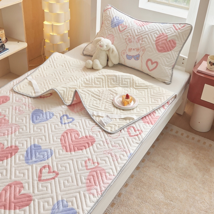 舒居家纺 2026新款学生床全棉软床垫床盖 小兔可可