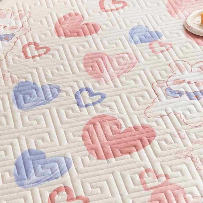 91家纺网 家纺一手货源 找家纺 舒居家纺 2026新款学生床全棉软床垫床盖 小兔可可