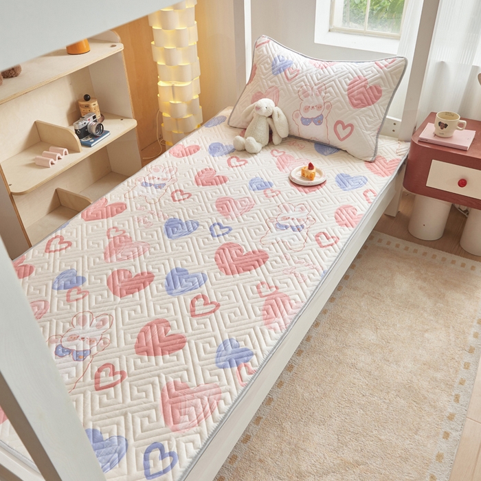 91家纺网 家纺一手货源 找家纺 舒居家纺 2026新款学生床全棉软床垫床盖 小兔可可