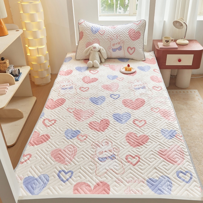 91家纺网 家纺一手货源 找家纺 舒居家纺 2026新款学生床全棉软床垫床盖 小兔可可