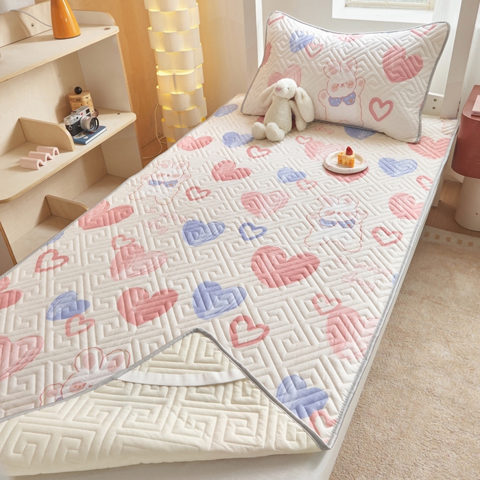 91家纺网 家纺一手货源 找家纺 舒居家纺 2026新款学生床全棉软床垫床盖 小兔可可