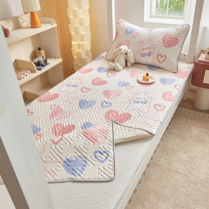 91家纺网 家纺一手货源 找家纺 舒居家纺 2026新款学生床全棉软床垫床盖 小兔可可