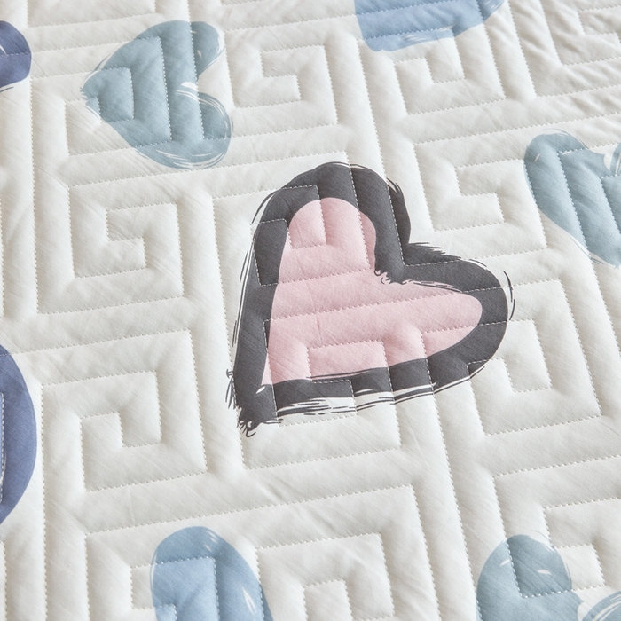 91家纺网 家纺一手货源 找家纺 舒居家纺 2026新款学生床全棉软床垫床盖 心心颜颜