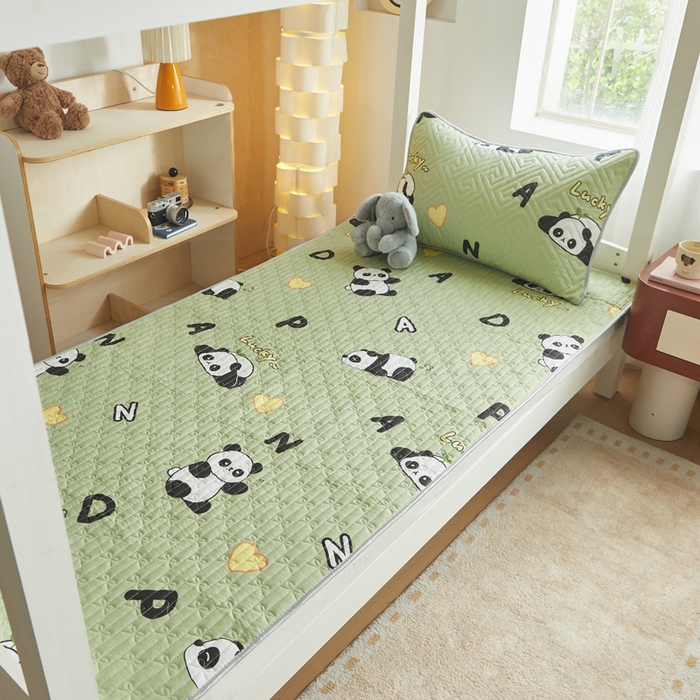 91家纺网 家纺一手货源 找家纺 舒居家纺 2026新款学生床全棉软床垫床盖 熊猫宝贝