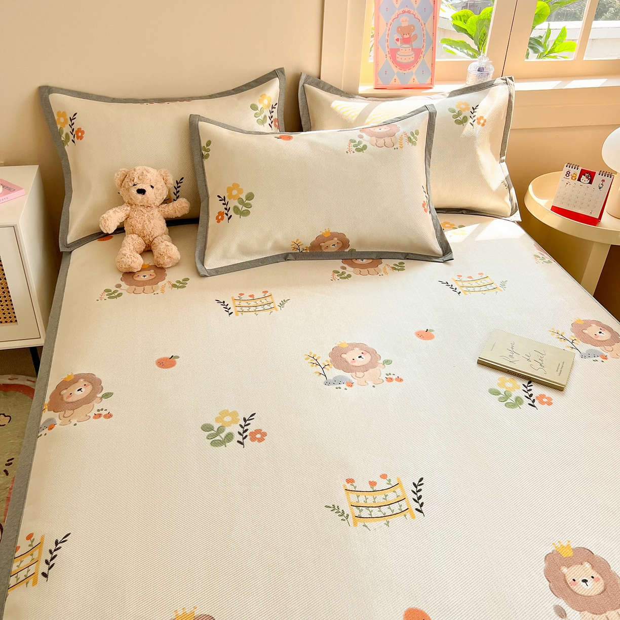 91家纺网 家纺一手货源 找家纺 懒猫家纺 2026新款250D数码印花宽边圆网冰丝凉席 辛巴