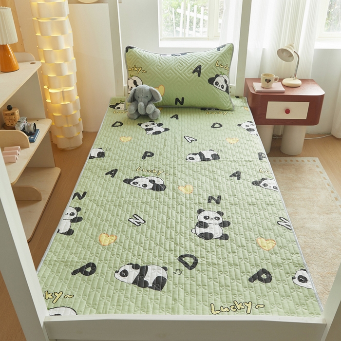 91家纺网 家纺一手货源 找家纺 舒居家纺 2026新款学生床全棉软床垫床盖 熊猫宝贝