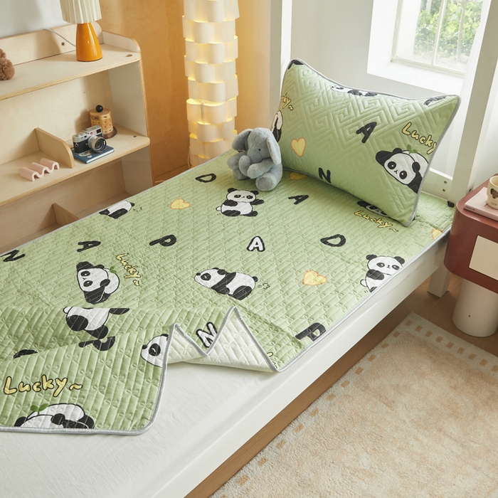 91家纺网 家纺一手货源 找家纺 舒居家纺 2026新款学生床全棉软床垫床盖 熊猫宝贝