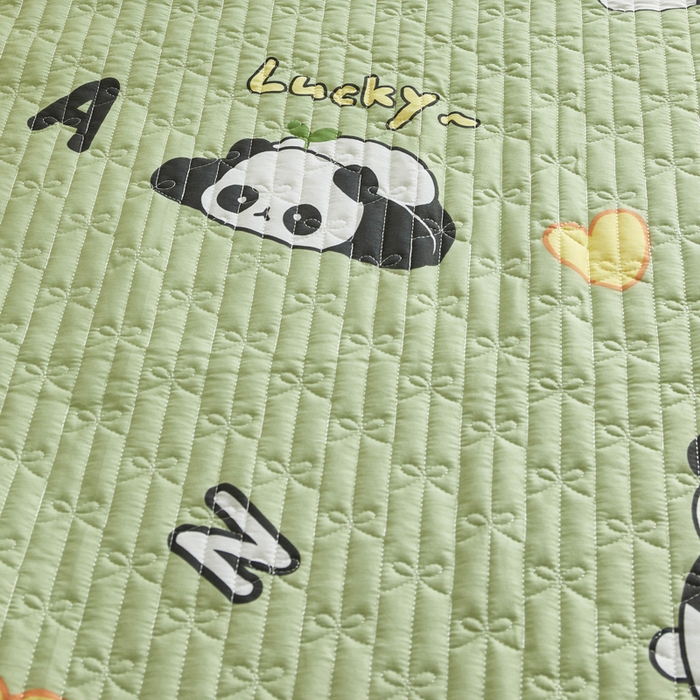 91家纺网 家纺一手货源 找家纺 舒居家纺 2026新款学生床全棉软床垫床盖 熊猫宝贝