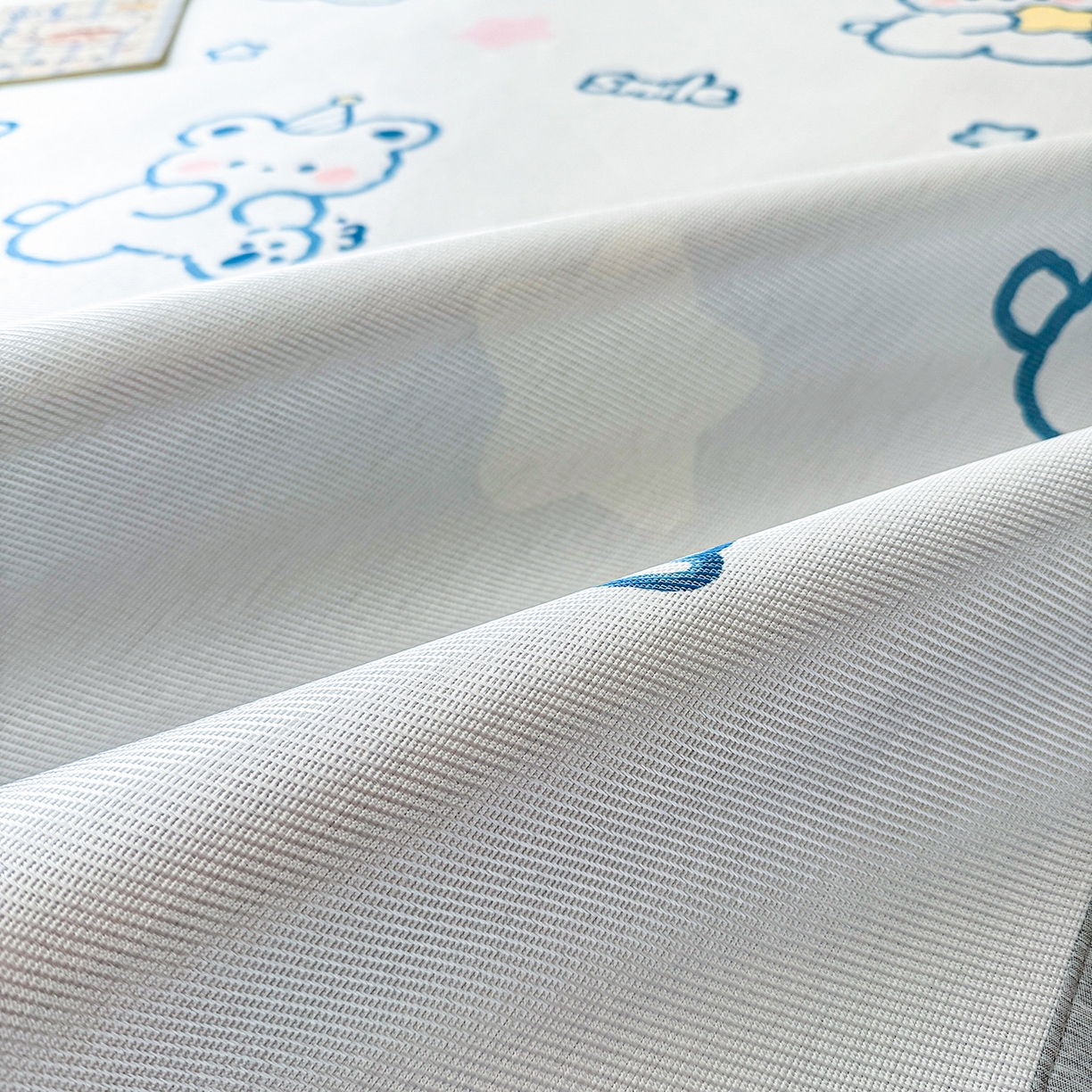 91家纺网 家纺一手货源 找家纺 懒猫家纺 2026新款250D数码印花宽边圆网冰丝凉席 星光小熊