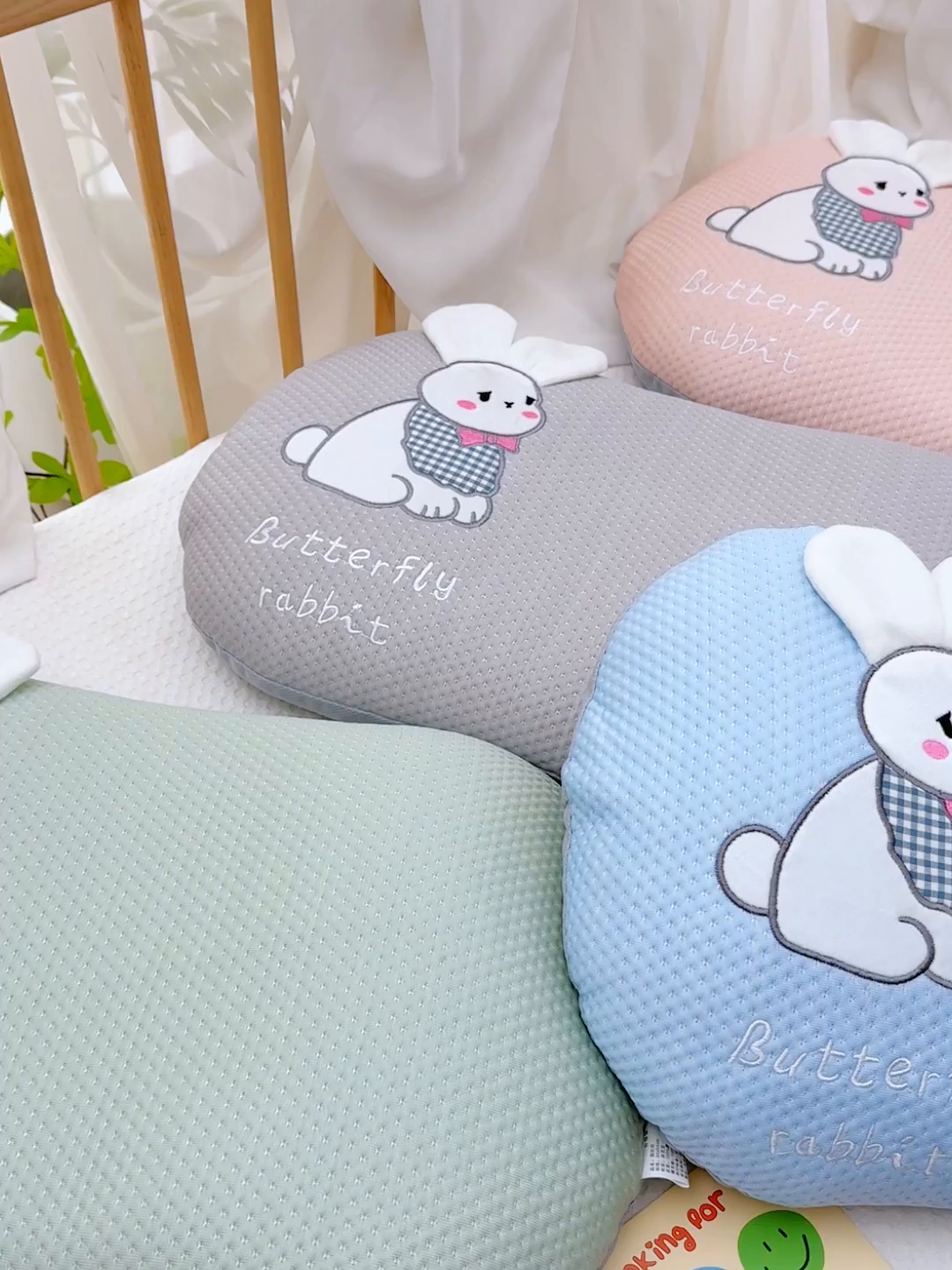 91家纺网 家纺一手货源 找家纺 （总）仁宇枕业 2026新款冰豆豆凉豆豆婴幼儿卡通长耳朵兔兔荞麦芯棉花芯乳胶枕头枕芯