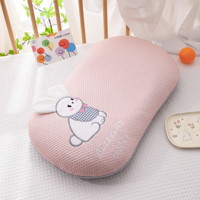 91家纺网 家纺一手货源 找家纺 （总）仁宇枕业 2026新款冰豆豆凉豆豆婴幼儿卡通长耳朵兔兔荞麦芯棉花芯乳胶枕头枕芯