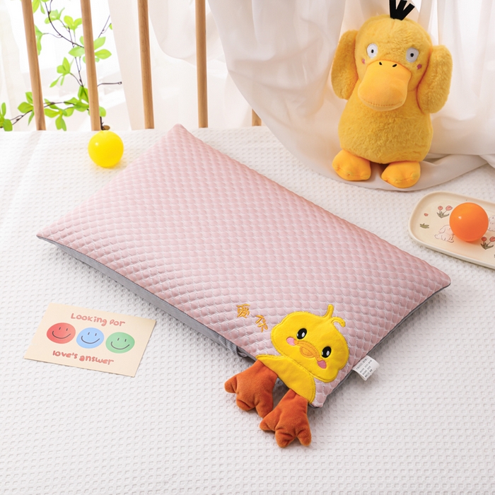 91家纺网 家纺一手货源 找家纺 （总）仁宇枕业 2026新款冰豆豆凉豆豆婴幼儿卡通黄小鸭荞麦芯棉花芯乳胶枕头枕芯