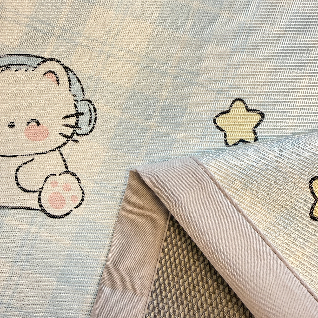 91家纺网 家纺一手货源 找家纺 （总）懒猫家纺 2026新款250D数码印花宽边圆网冰丝凉席