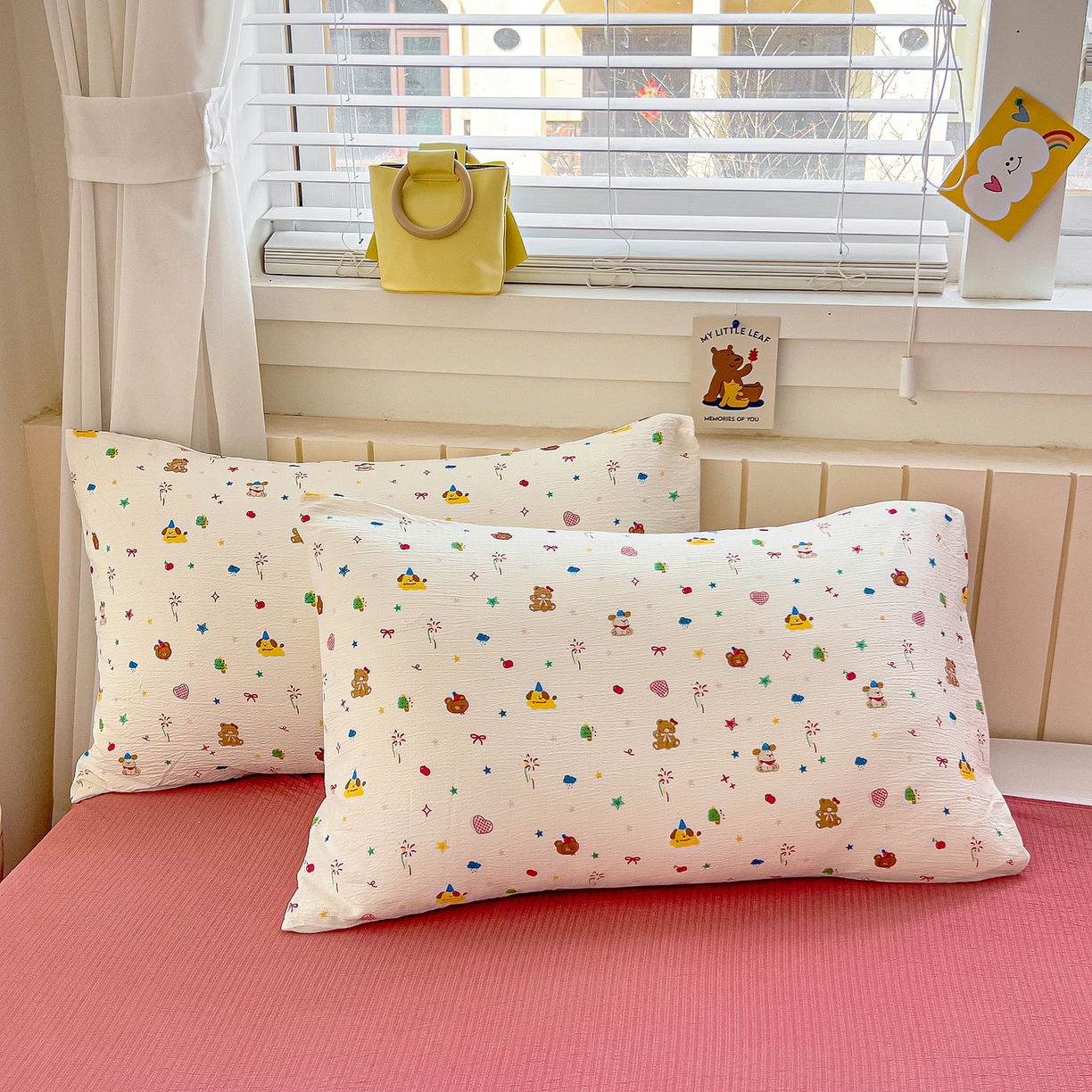 91家纺网 家纺一手货源 找家纺 找底底家纺 2026新款泡泡棉小清新双层纱床裙款四件套 小确幸