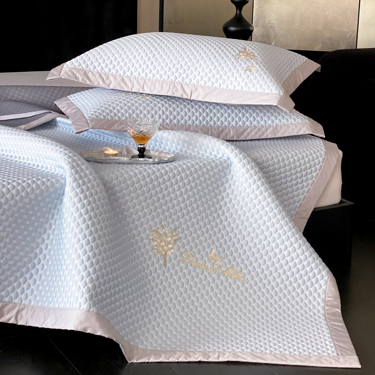 91家纺网 家纺一手货源 找家纺 （总）云栖家居 2026新款春夏凉豆豆PE冰感凉席席子全棉宽边软平席-铃兰