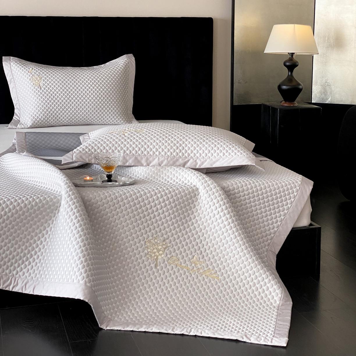 云栖家居 2026新款春夏凉豆豆PE冰感凉席席子全棉宽边软平席-铃兰 铃兰-灰