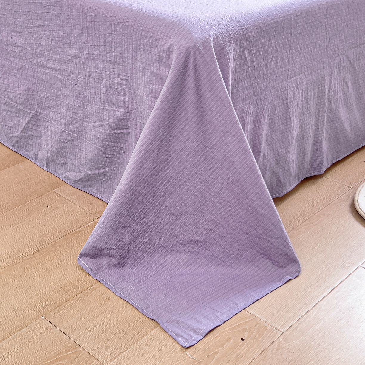 91家纺网 家纺一手货源 找家纺 （总）找底底家纺 2026新款泡泡棉小清新双层纱床裙款四件套