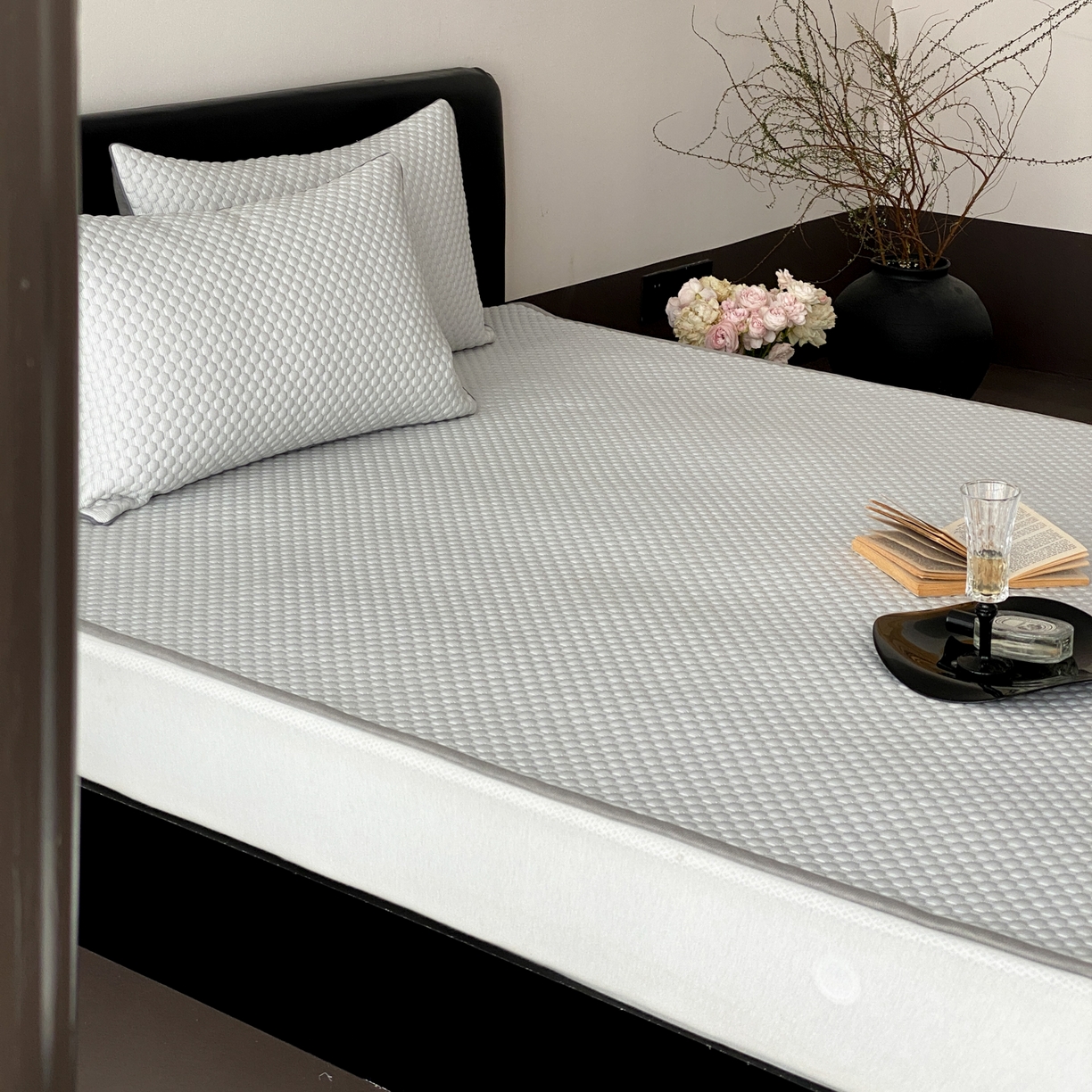 91家纺网 家纺一手货源 找家纺 （总）云栖家居 2026新款春夏凉豆豆PE冰感凉席席子三件套软平席-小蝴蝶