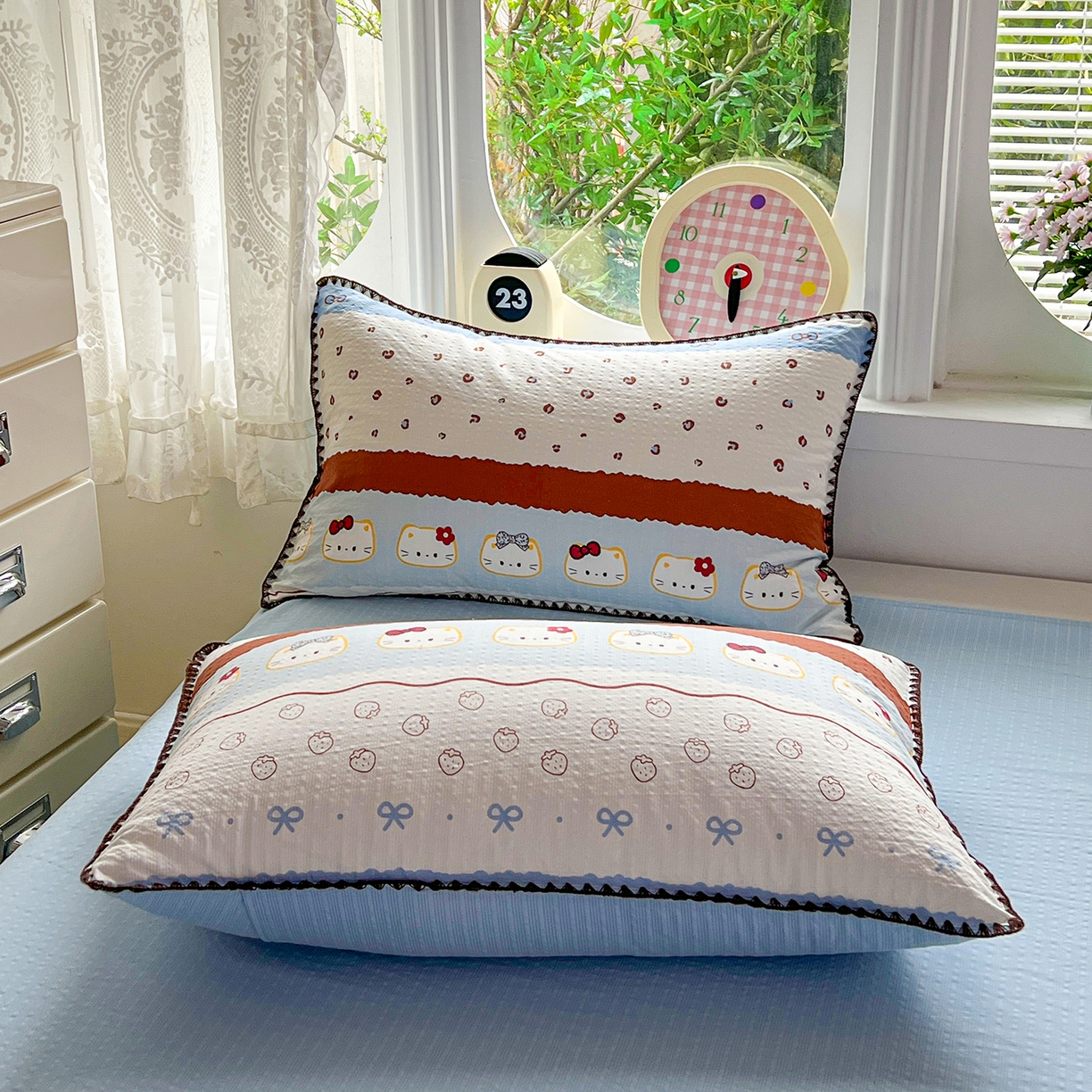 91家纺网 家纺一手货源 找家纺 （总）恒尚居 2026新款A类泡芙纱贝壳边夏被夏凉被四件套空调被三角针绣边