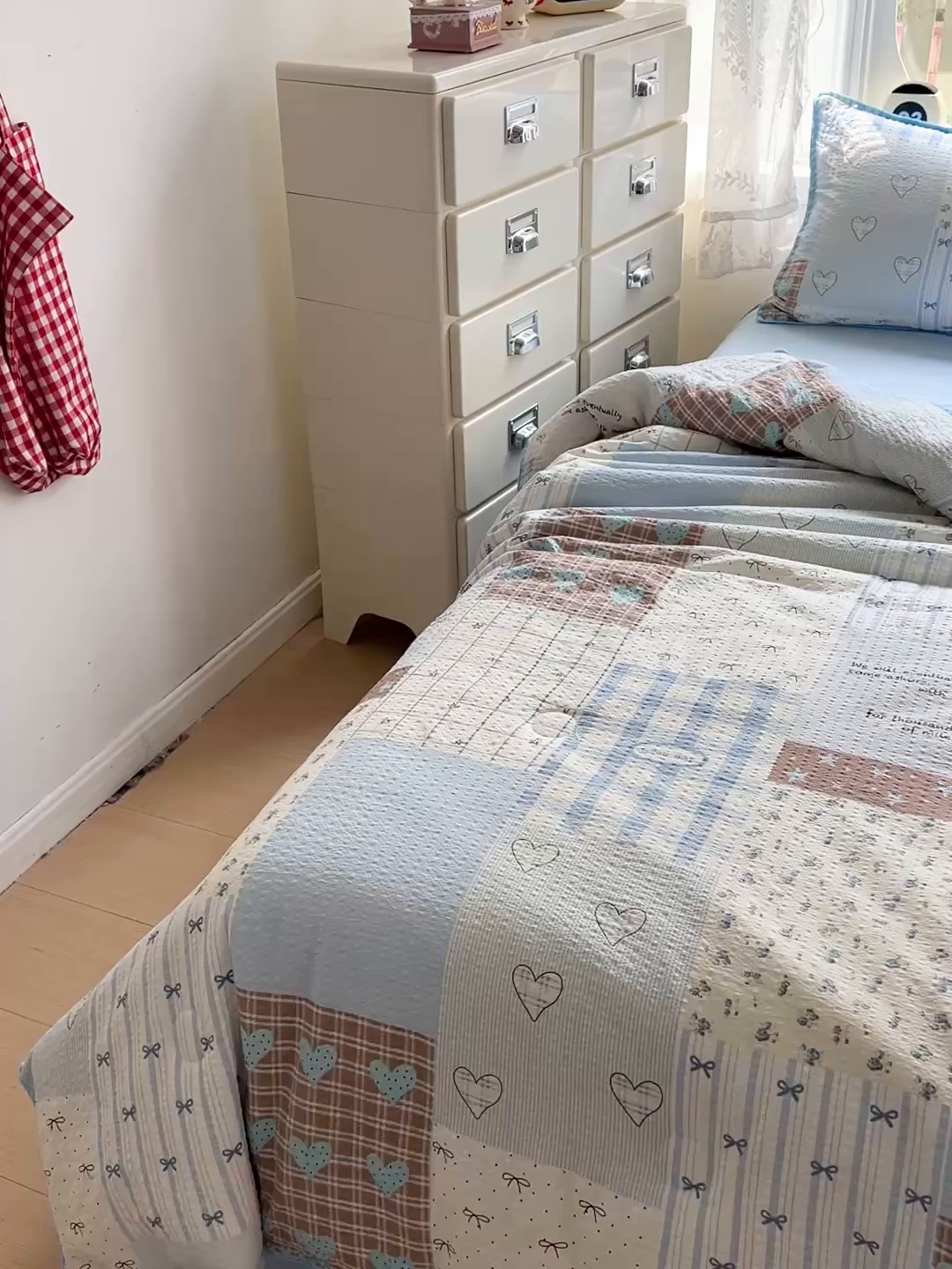 91家纺网 家纺一手货源 找家纺 恒尚居 2026新款A类泡芙纱贝壳边夏被夏凉被四件套空调被三角针绣边 【拼格奶蓝】贝壳边