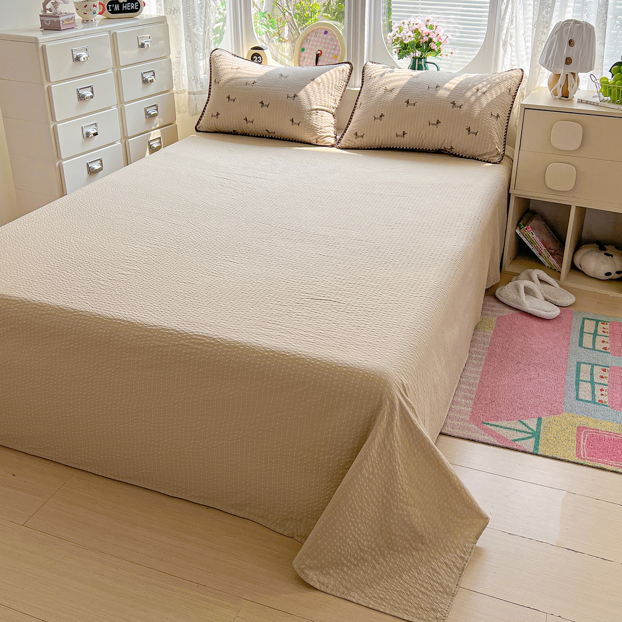 91家纺网 家纺一手货源 找家纺 恒尚居 2026新款A类泡芙纱贝壳边夏被夏凉被四件套空调被三角针绣边 【旺财】贝壳边