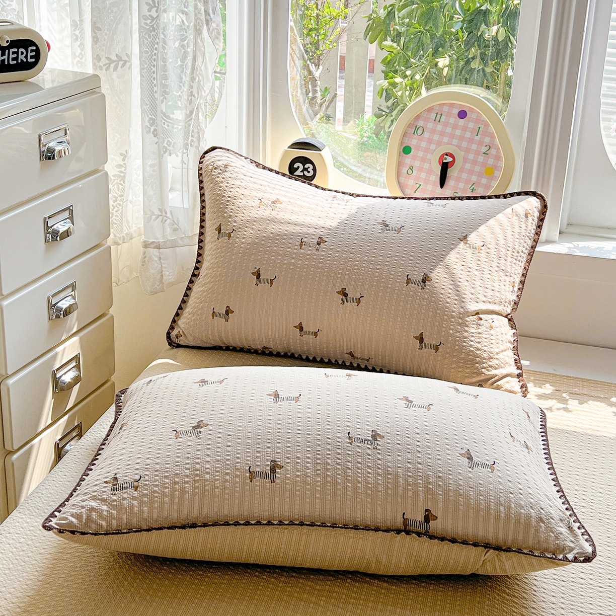 91家纺网 家纺一手货源 找家纺 恒尚居 2026新款A类泡芙纱贝壳边夏被夏凉被四件套空调被三角针绣边 【旺财】贝壳边