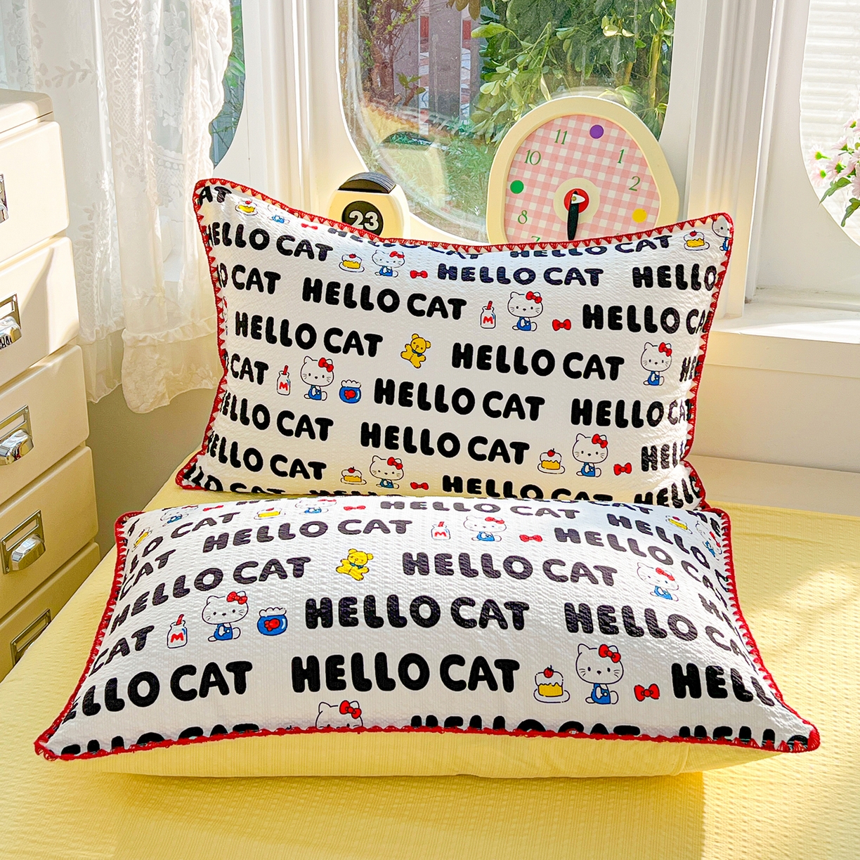 91家纺网 家纺一手货源 找家纺 恒尚居 2026新款A类泡芙纱贝壳边夏被夏凉被四件套空调被三角针绣边 【字母喵喵】贝壳边