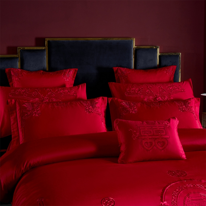 91家纺网 家纺一手货源 找家纺 （总）博之洋婚庆 2026新款全棉纯棉长绒棉刺绣婚庆四件套多件套