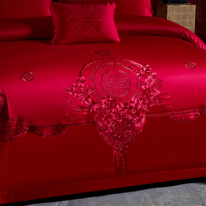 91家纺网 家纺一手货源 找家纺 （总）博之洋婚庆 2026新款全棉纯棉长绒棉刺绣婚庆四件套多件套