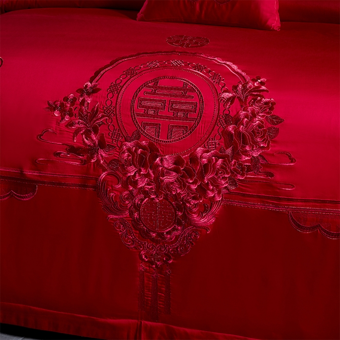 91家纺网 家纺一手货源 找家纺 （总）博之洋婚庆 2026新款全棉纯棉长绒棉刺绣婚庆四件套多件套