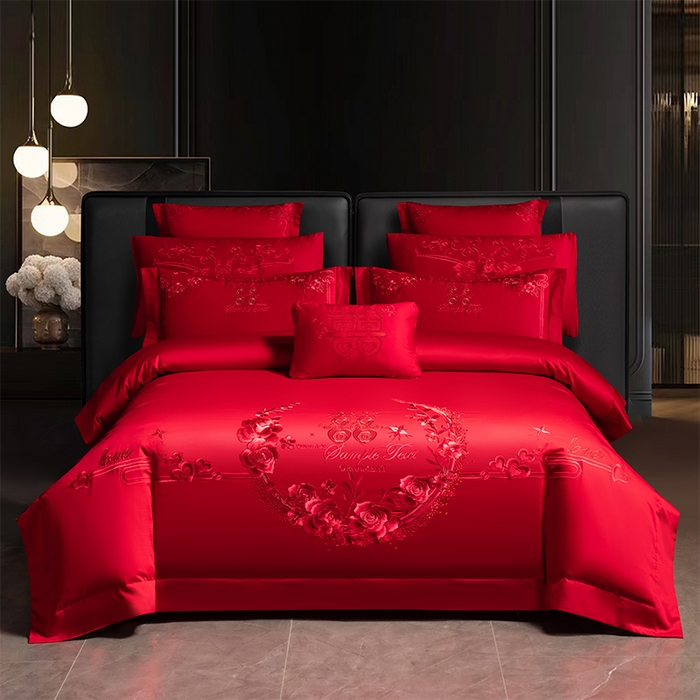 91家纺网 家纺一手货源 找家纺 （总）博之洋婚庆 2026新款全棉纯棉长绒棉刺绣婚庆四件套多件套