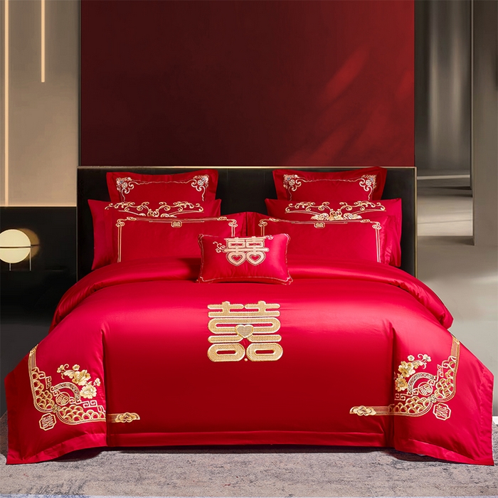 91家纺网 家纺一手货源 找家纺 （总）博之洋婚庆 2026新款全棉纯棉长绒棉刺绣婚庆四件套多件套