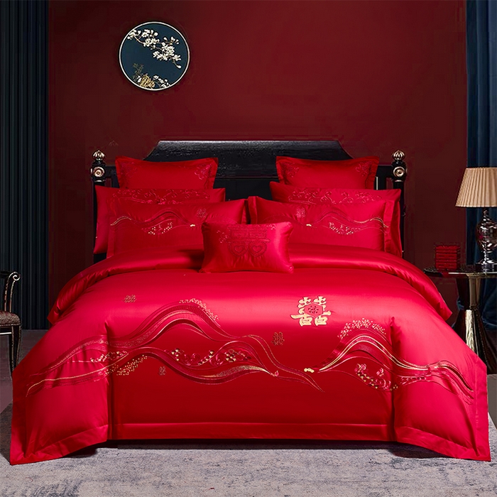 91家纺网 家纺一手货源 找家纺 （总）博之洋婚庆 2026新款全棉纯棉长绒棉刺绣婚庆四件套多件套