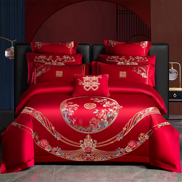 91家纺网 家纺一手货源 找家纺 （总）博之洋婚庆 2026新款全棉纯棉长绒棉刺绣婚庆四件套多件套