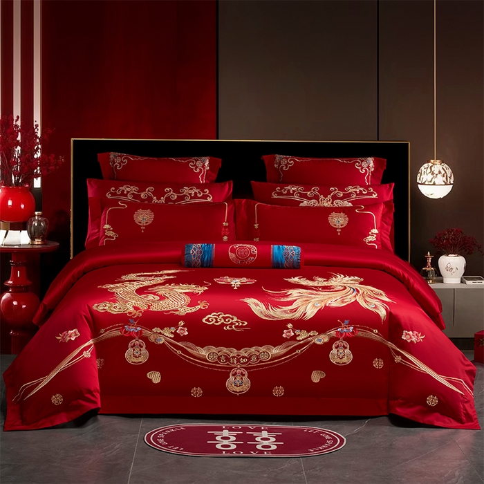 91家纺网 家纺一手货源 找家纺 （总）博之洋婚庆 2026新款全棉纯棉长绒棉刺绣婚庆四件套多件套