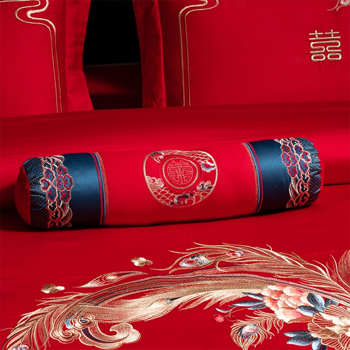 91家纺网 家纺一手货源 找家纺 博之洋婚庆 2026新款全棉纯棉长绒棉刺绣婚庆四件套多件套 爱相随