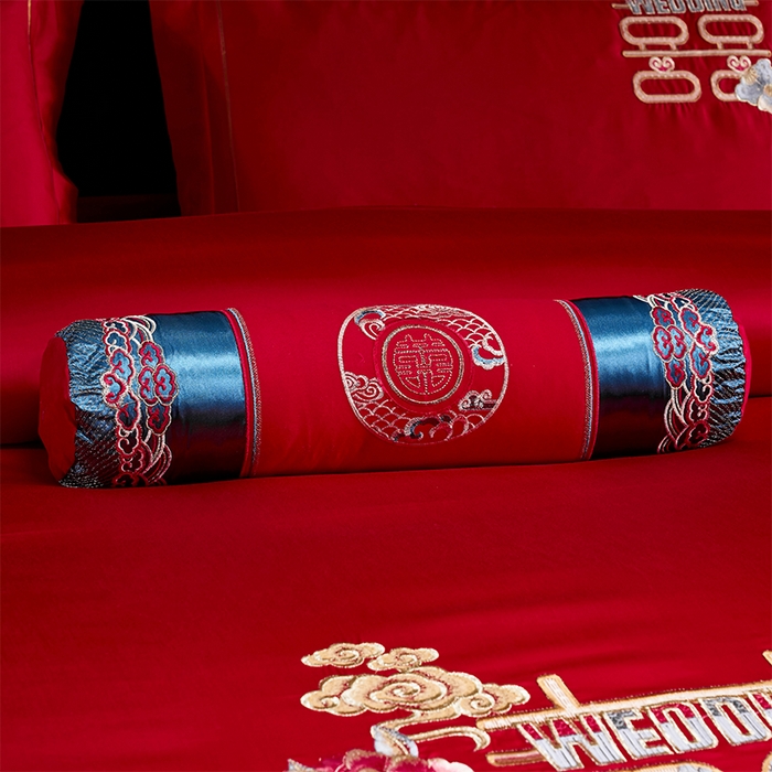 91家纺网 家纺一手货源 找家纺 博之洋婚庆 2026新款全棉纯棉长绒棉刺绣婚庆四件套多件套 百子报喜