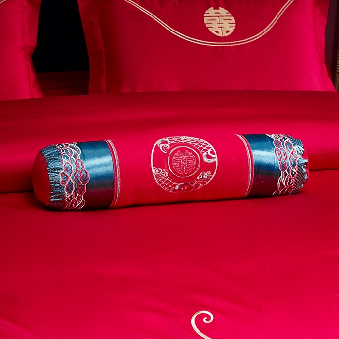 91家纺网 家纺一手货源 找家纺 博之洋婚庆 2026新款全棉纯棉长绒棉刺绣婚庆四件套多件套 福瑞呈祥