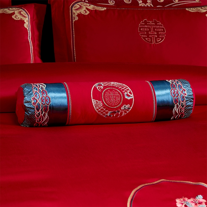 91家纺网 家纺一手货源 找家纺 博之洋婚庆 2026新款全棉纯棉长绒棉刺绣婚庆四件套多件套 富贵吉祥