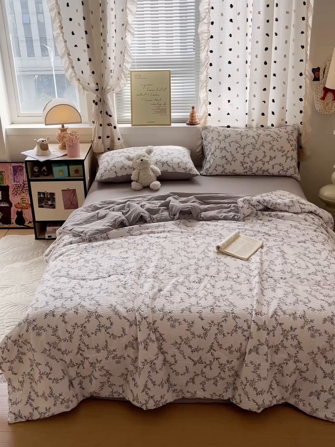 91家纺网 家纺一手货源 找家纺 仟网汇 2026新款泡芙纱简单款夏被四件套 素锦