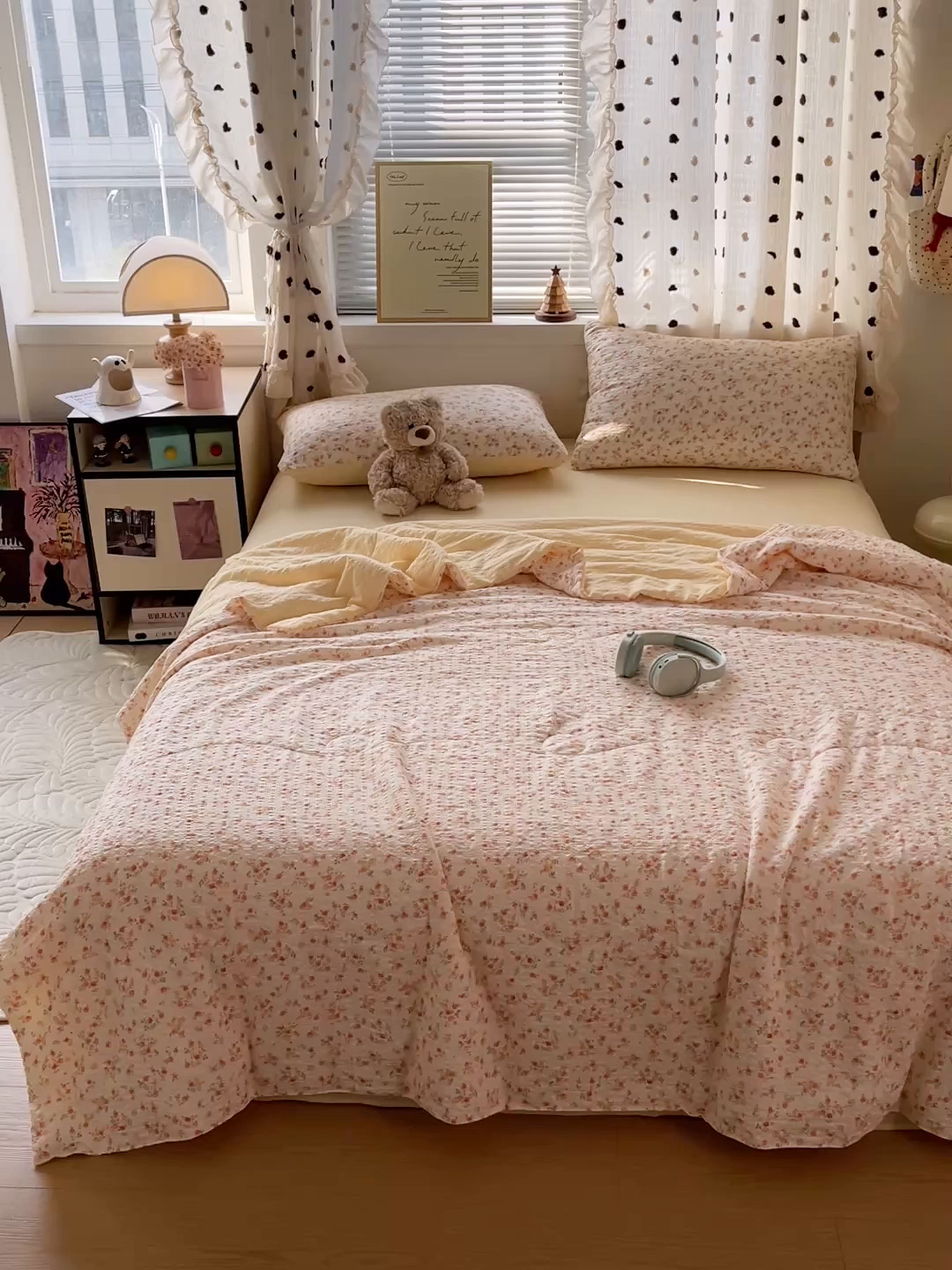 91家纺网 家纺一手货源 找家纺 仟网汇 2026新款泡芙纱简单款夏被四件套 心愿