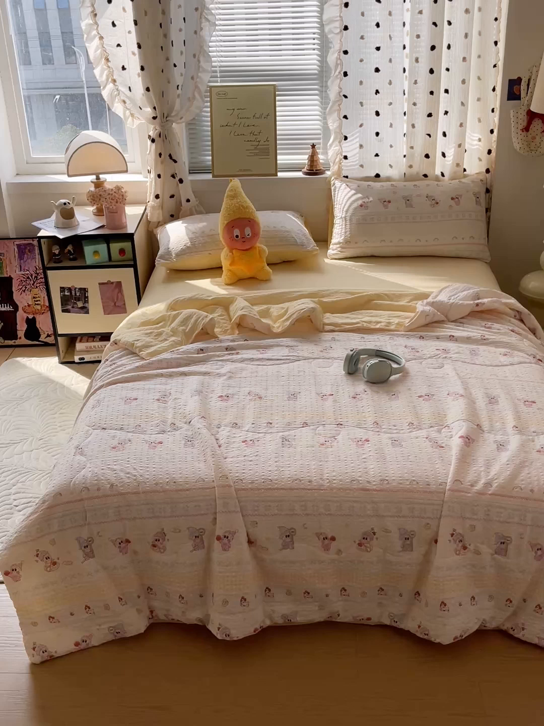 91家纺网 家纺一手货源 找家纺 仟网汇 2026新款泡芙纱简单款夏被四件套 星梦乐园