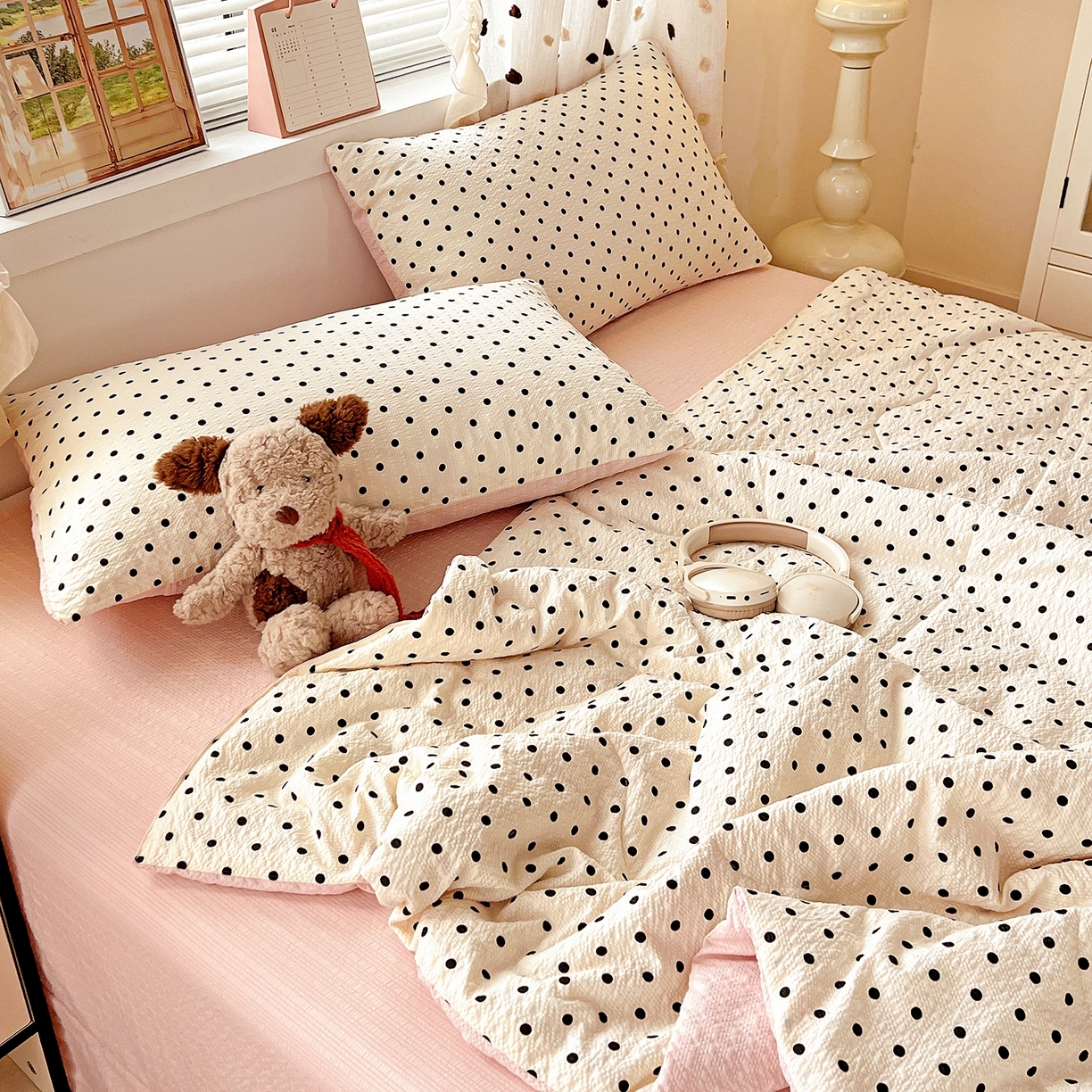 91家纺网 家纺一手货源 找家纺 （总）梦莱斯 2026新款小清新印花水洗夏被四件套-简单款