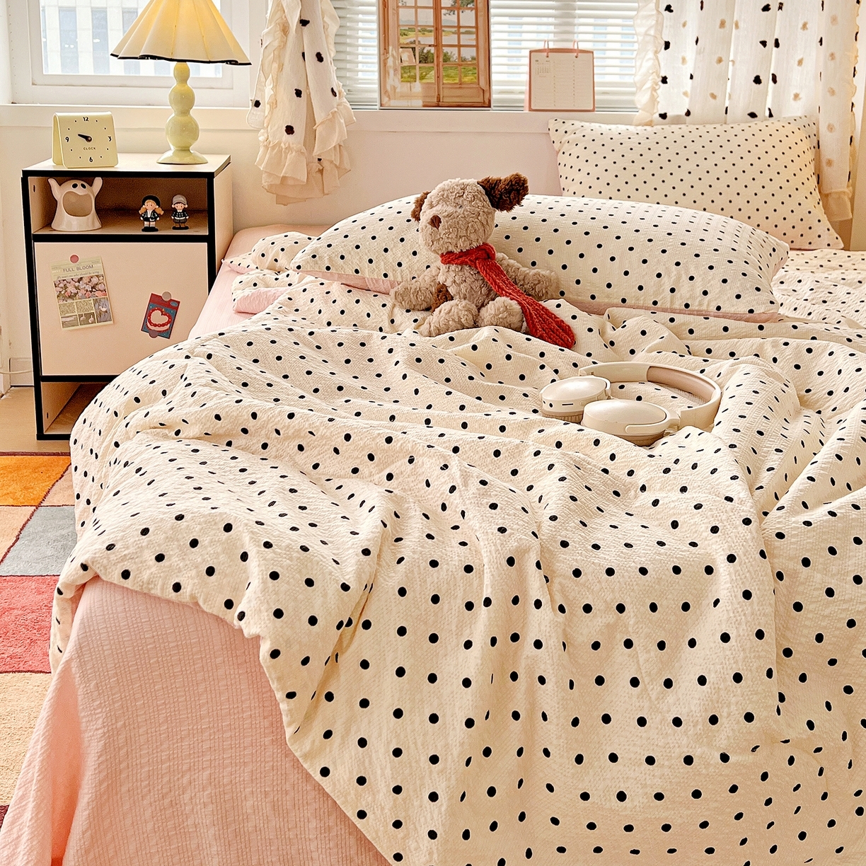 91家纺网 家纺一手货源 找家纺 （总）梦莱斯 2026新款小清新印花水洗夏被四件套-简单款