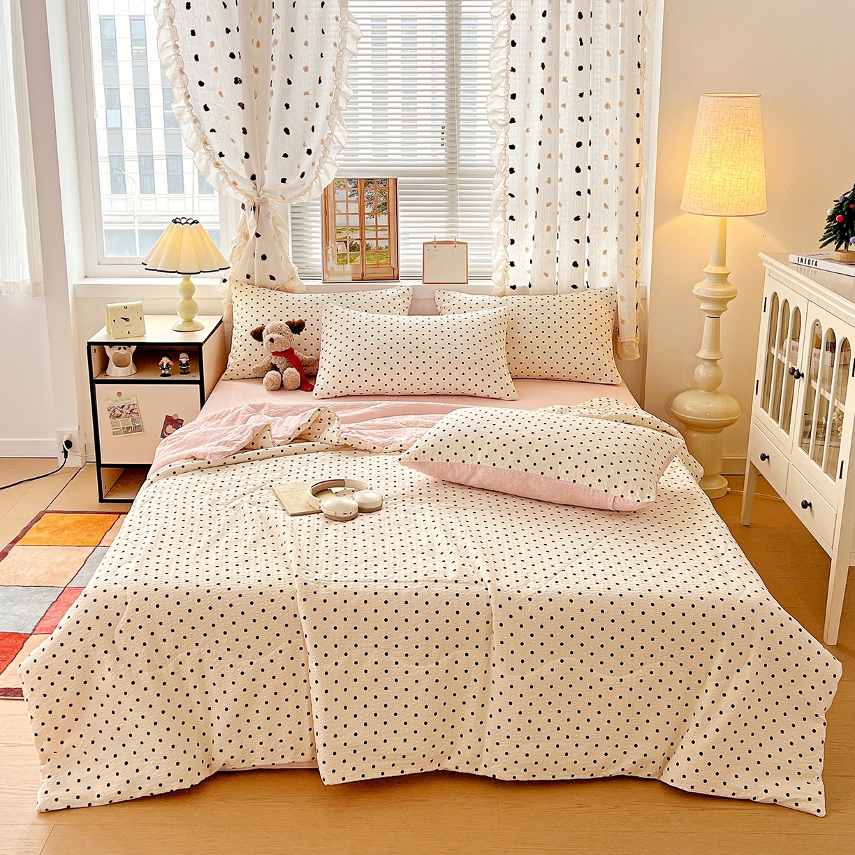 91家纺网 家纺一手货源 找家纺 （总）梦莱斯 2026新款小清新印花水洗夏被四件套-简单款