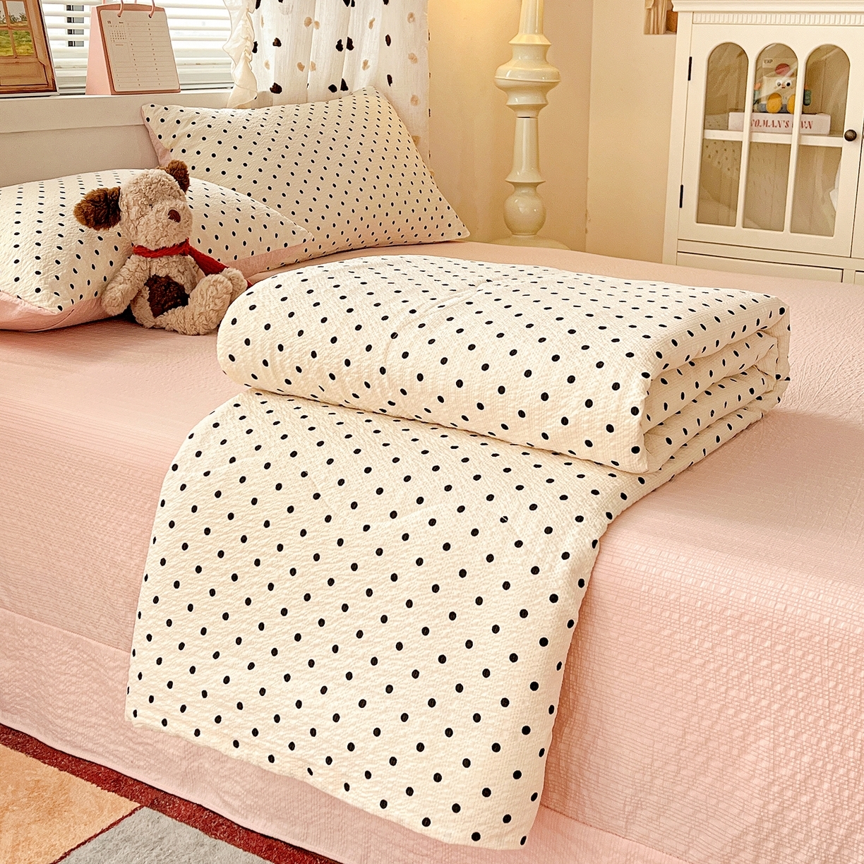 91家纺网 家纺一手货源 找家纺 （总）梦莱斯 2026新款小清新印花水洗夏被四件套-简单款