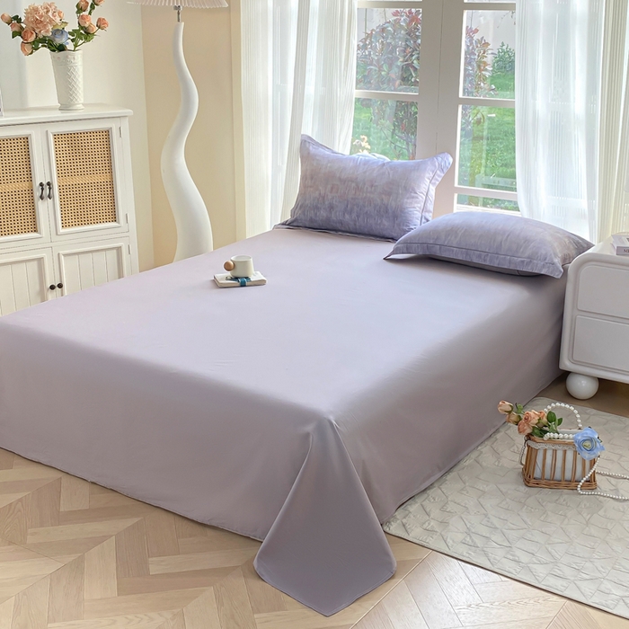 91家纺网 家纺一手货源 找家纺 凌鼎 2026新款高支高密100%全棉数码印花四件套 浮光意境紫