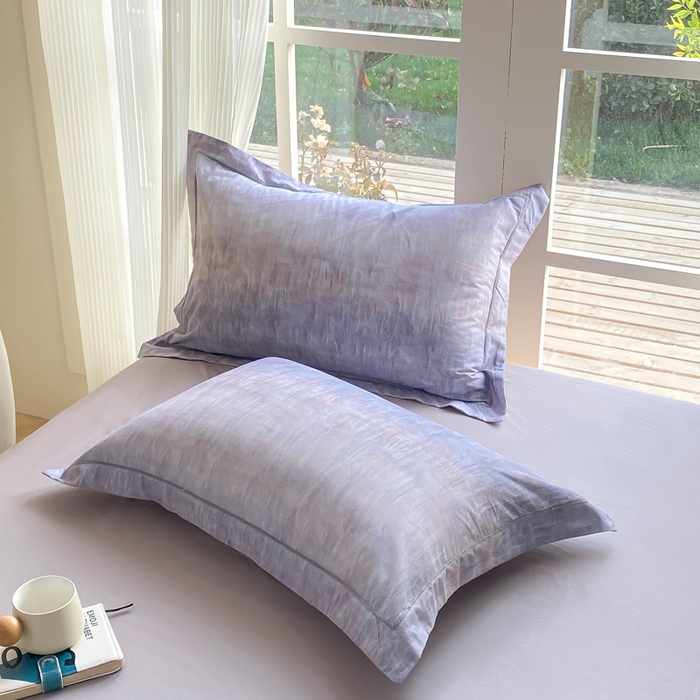 91家纺网 家纺一手货源 找家纺 凌鼎 2026新款高支高密100%全棉数码印花四件套 浮光意境紫